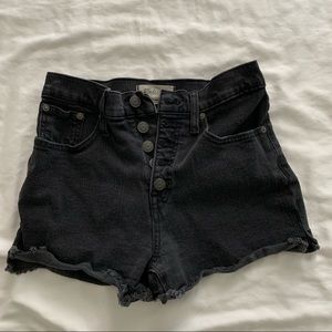 Madewell black high rise cutoff denim shorts 25